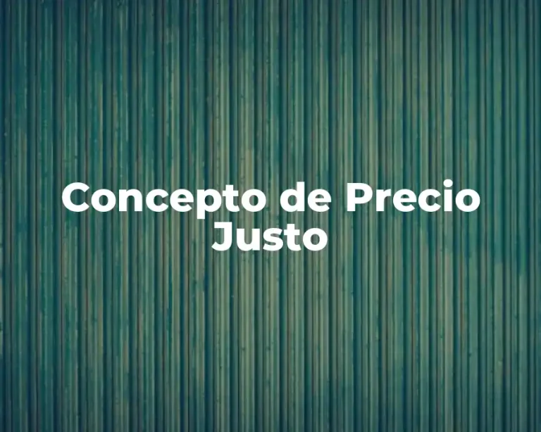 Concepto de Precio Justo