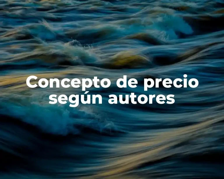 Concepto de precio según autores