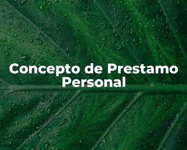 Concepto de Prestamo Personal