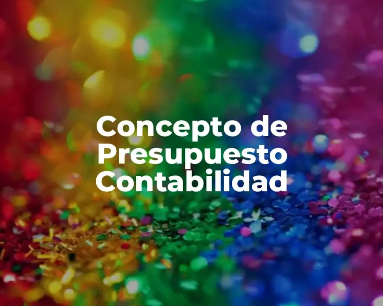 Concepto de Presupuesto Contabilidad