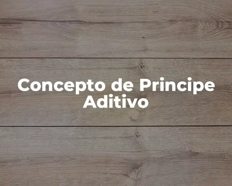 Concepto de Principe Aditivo