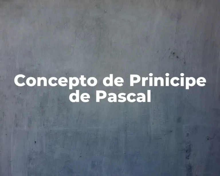 Concepto de Prinicipe de Pascal
