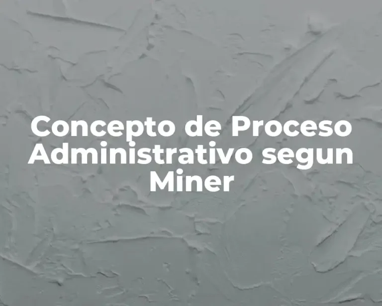 Concepto de Proceso Administrativo segun Miner