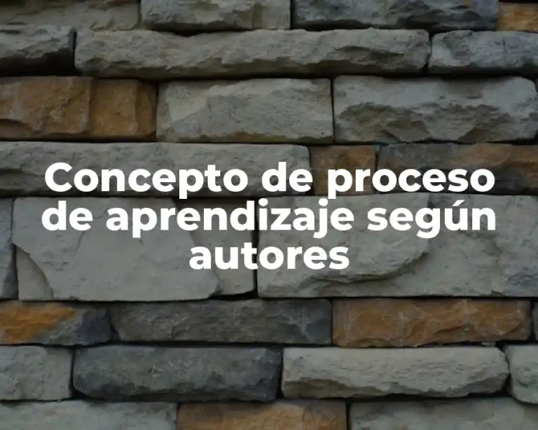 Concepto de proceso de aprendizaje según autores