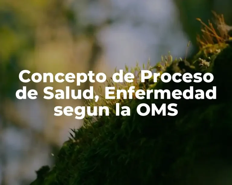 Concepto de Proceso de Salud, Enfermedad segun la OMS