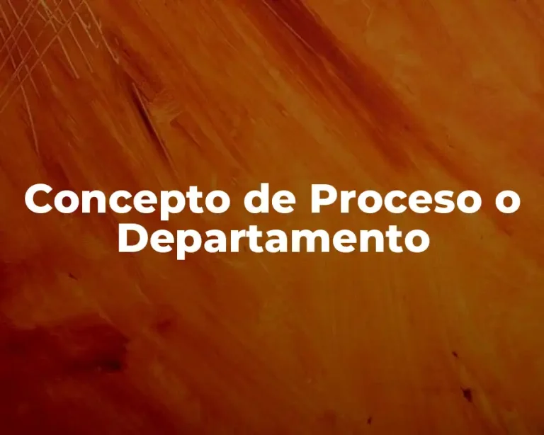 Concepto de Proceso o Departamento