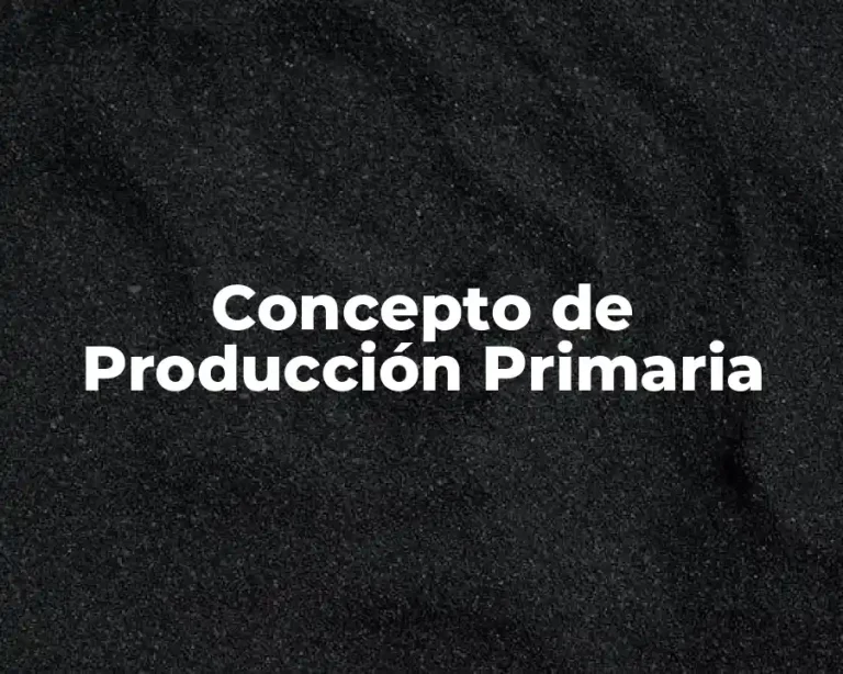 Concepto de Producción Primaria