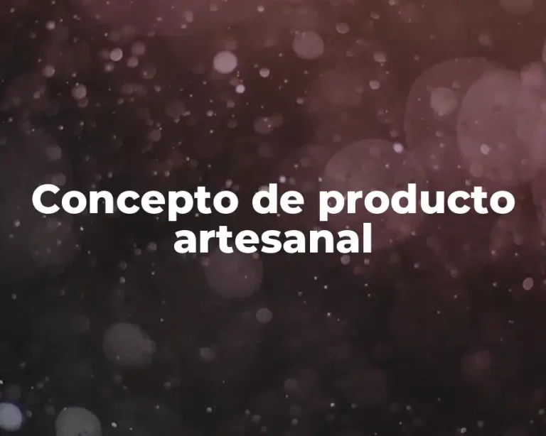 Concepto de producto artesanal