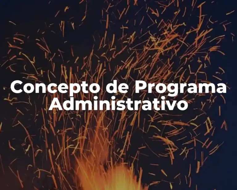 Concepto de Programa Administrativo