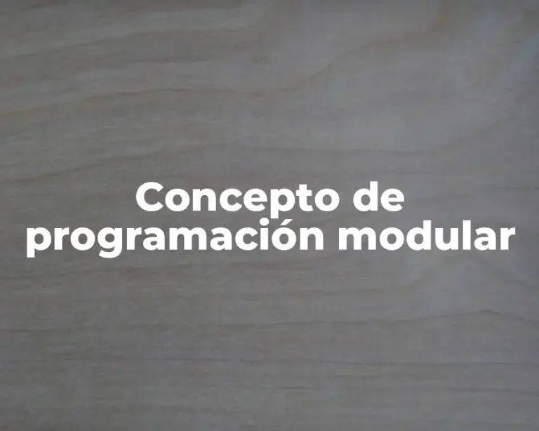 Concepto de programación modular