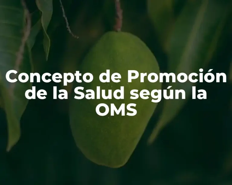 Concepto de Promoción de la Salud según la OMS