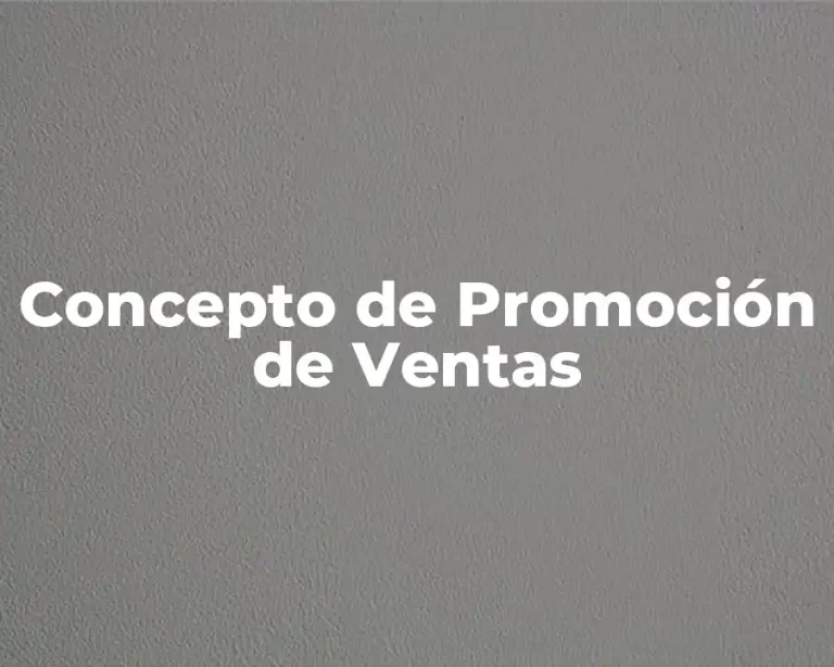 Concepto de Promoción de Ventas