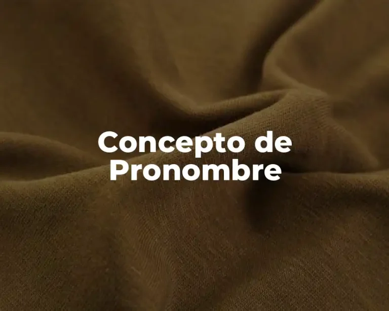 Concepto de Pronombre