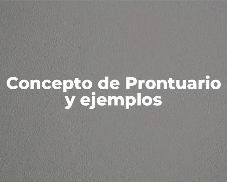 Concepto de Prontuario y ejemplos