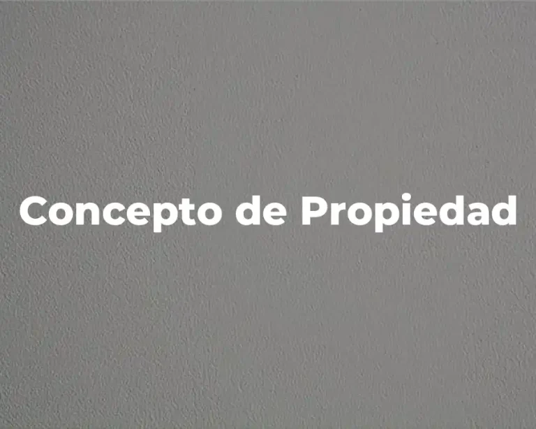 Concepto de Propiedad
