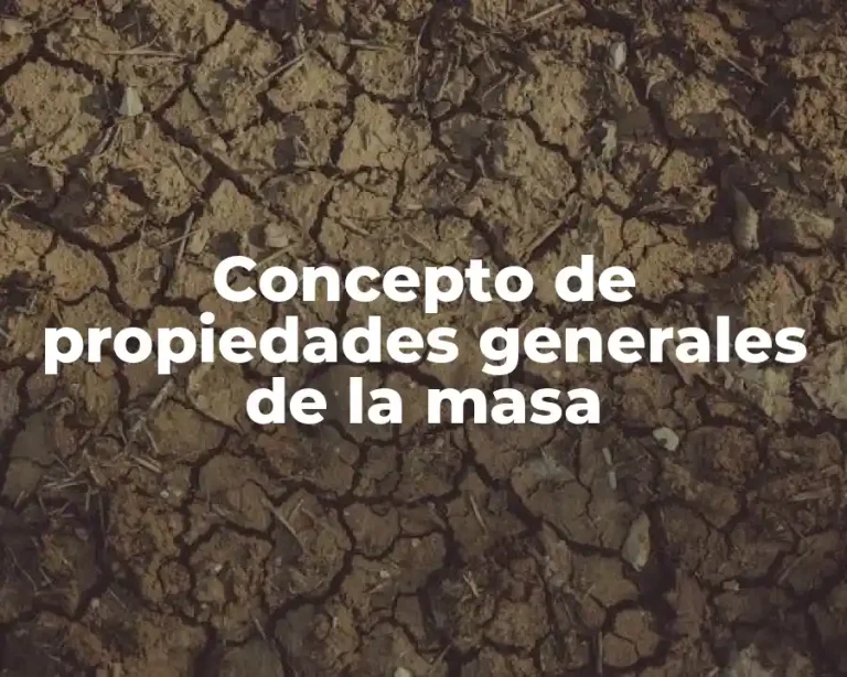 Concepto de propiedades generales de la masa