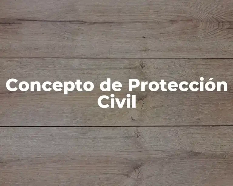 Concepto de Protección Civil