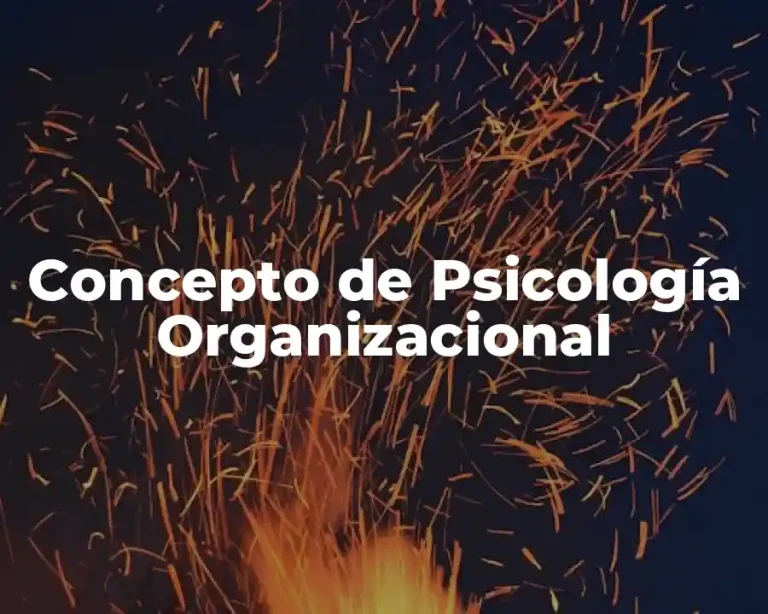 Concepto de Psicología Organizacional