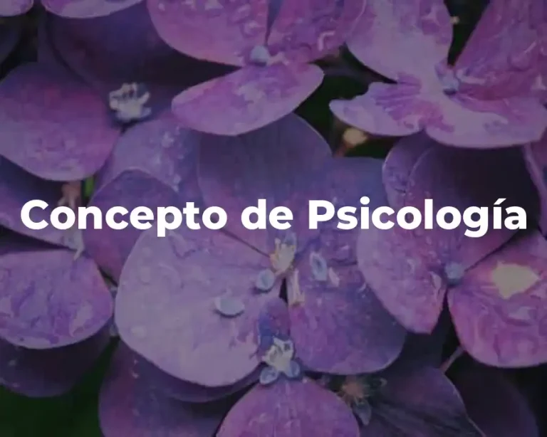 Concepto de Psicología