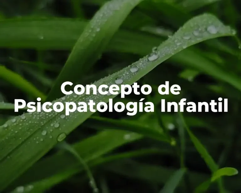 Concepto de Psicopatología Infantil