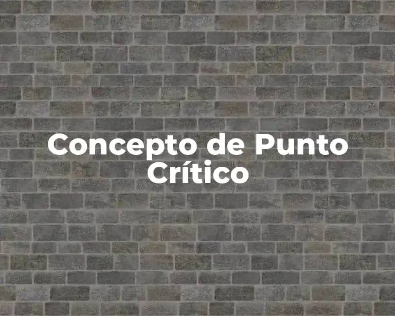 Concepto de Punto Crítico