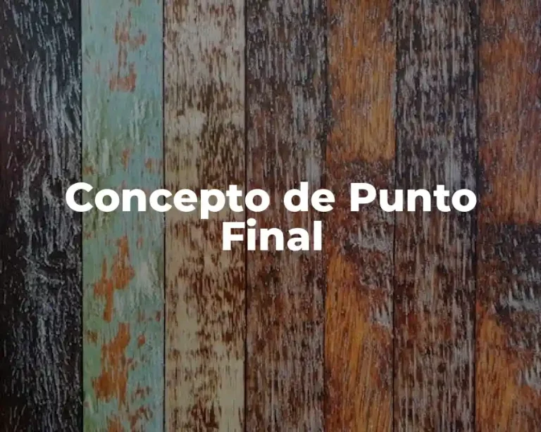 Concepto de Punto Final