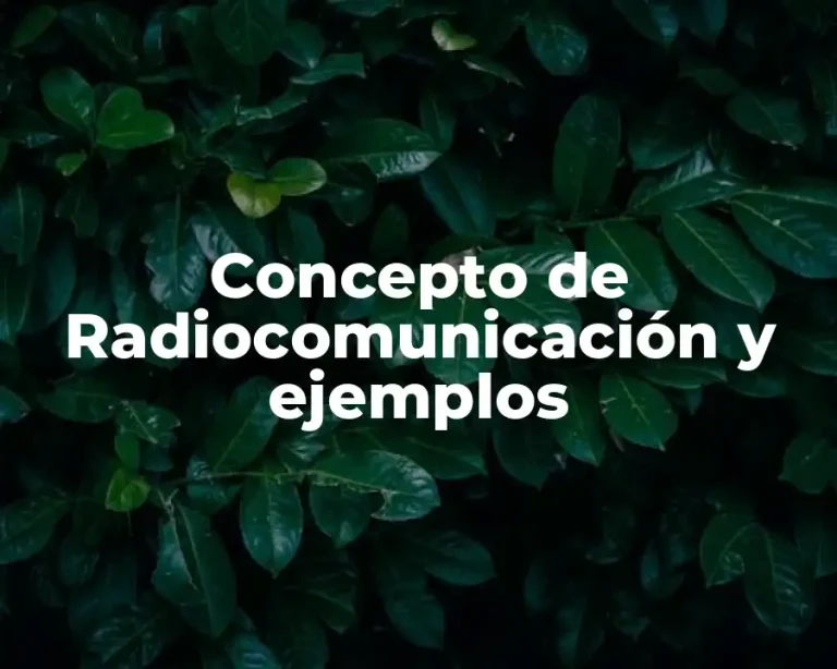 Concepto de Radiocomunicación y ejemplos