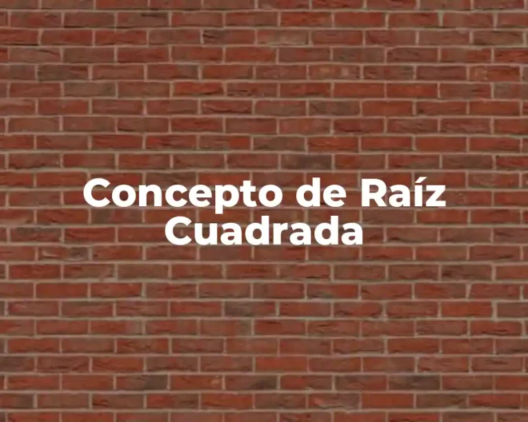 Concepto de Raíz Cuadrada