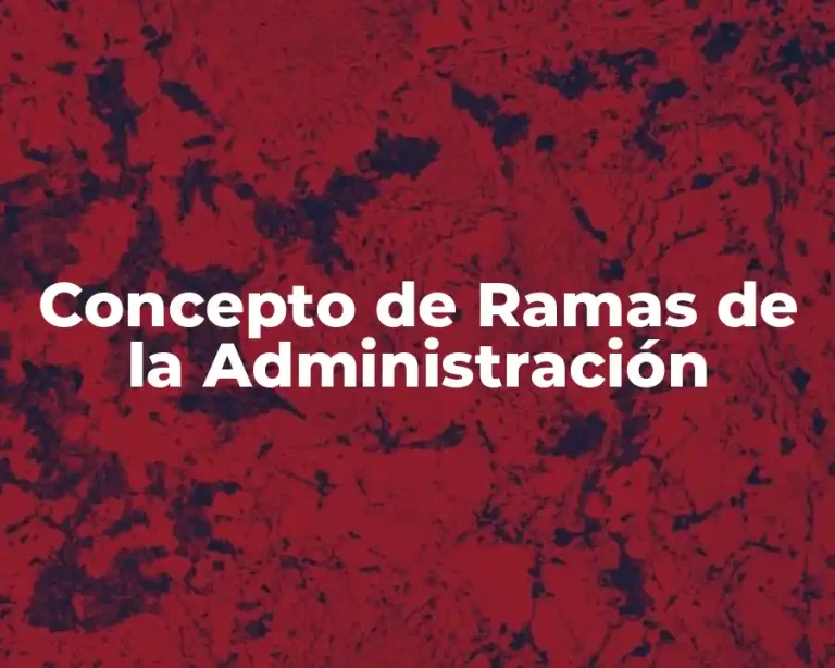 Concepto de Ramas de la Administración