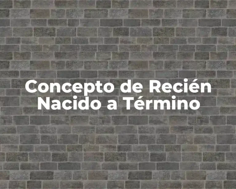 Concepto de Recién Nacido a Término
