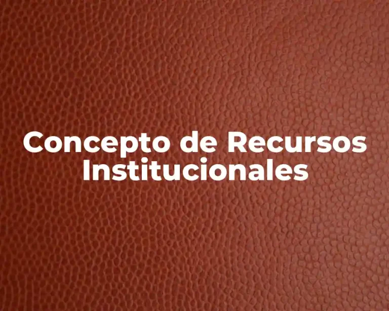 Concepto de Recursos Institucionales