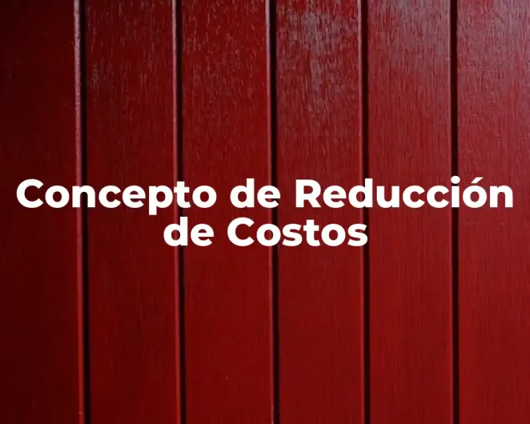Concepto de Reducción de Costos
