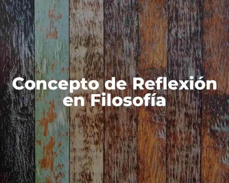 Concepto de Reflexión en Filosofía