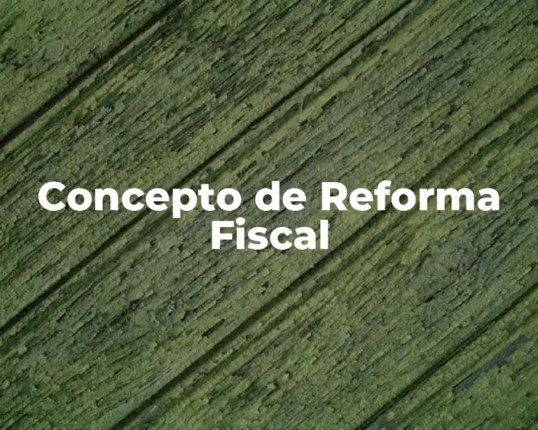 Concepto de Reforma Fiscal