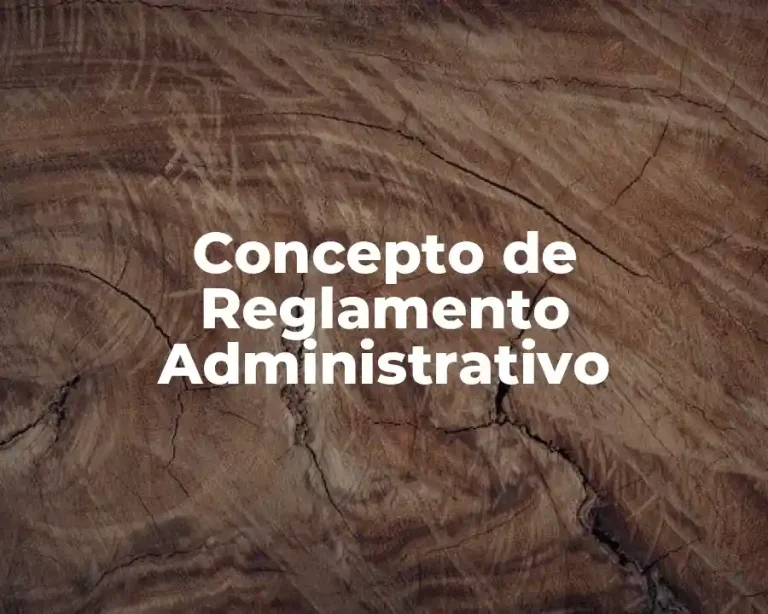 Concepto de Reglamento Administrativo