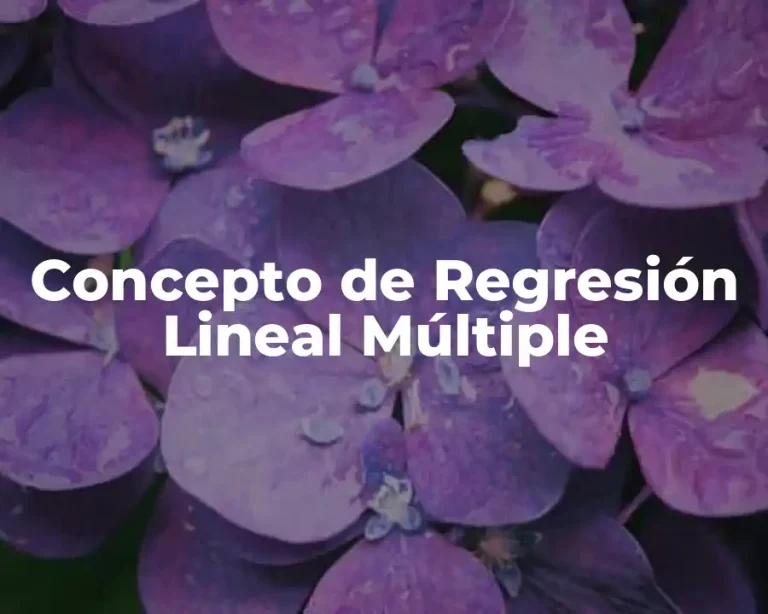 Concepto de Regresión Lineal Múltiple
