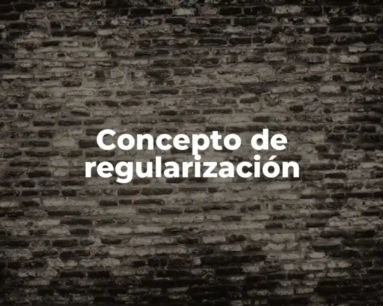 Concepto de regularización