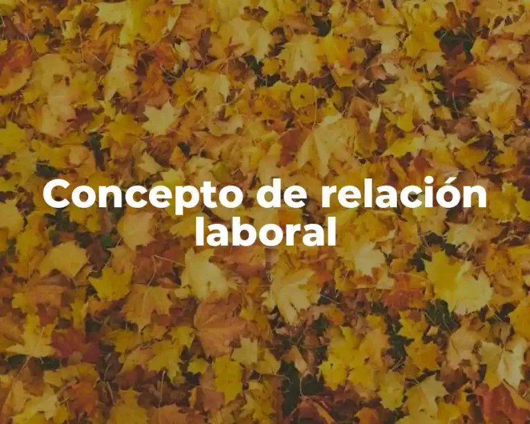 Concepto de relación laboral