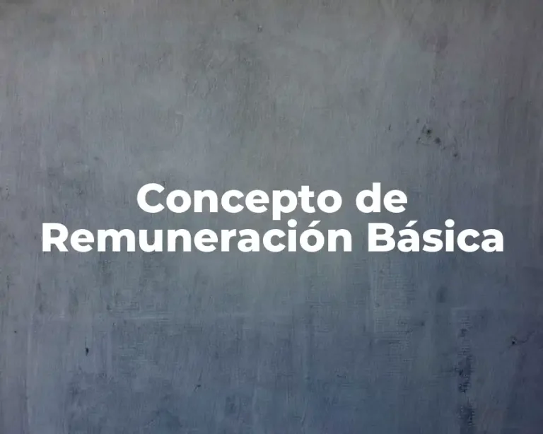Concepto de Remuneración Básica