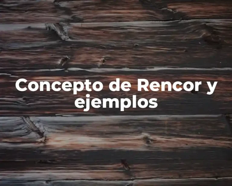 Concepto de Rencor y ejemplos
