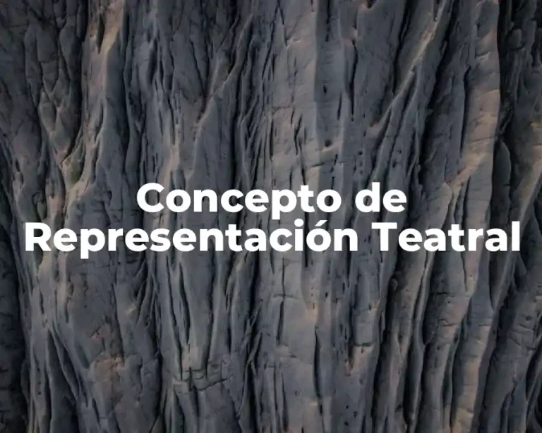 Concepto de Representación Teatral