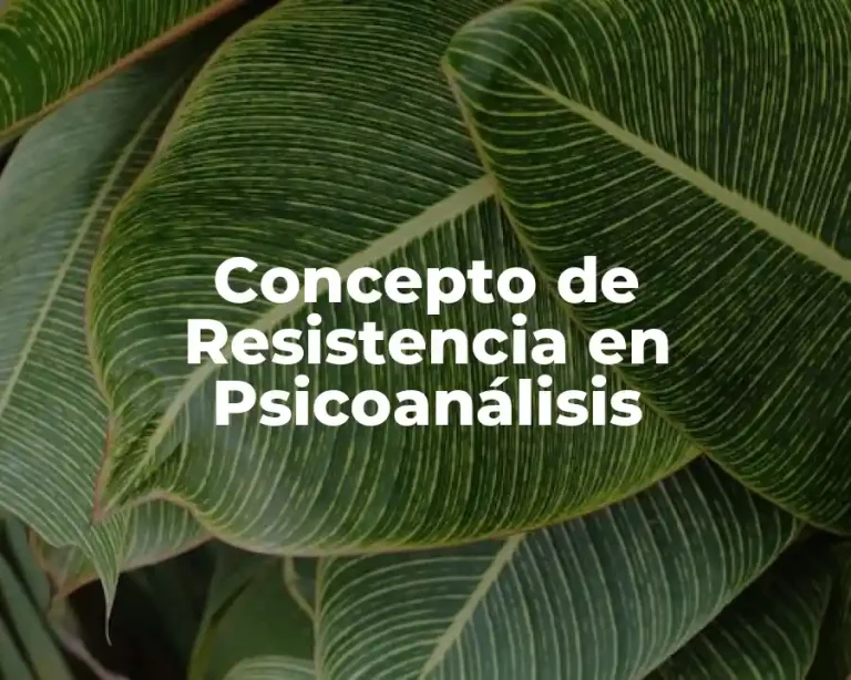 Concepto de Resistencia en Psicoanálisis