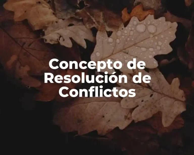 Concepto de Resolución de Conflictos