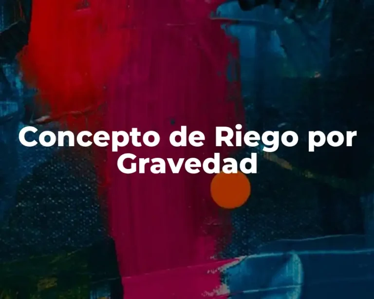 Concepto de Riego por Gravedad