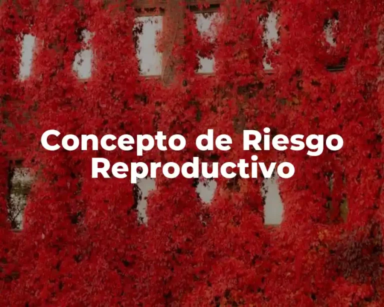 Concepto de Riesgo Reproductivo