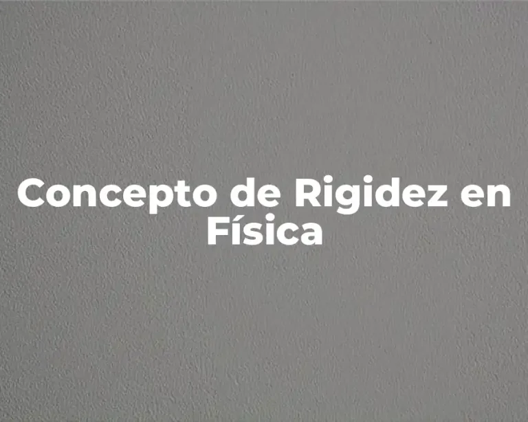 Concepto de Rigidez en Física