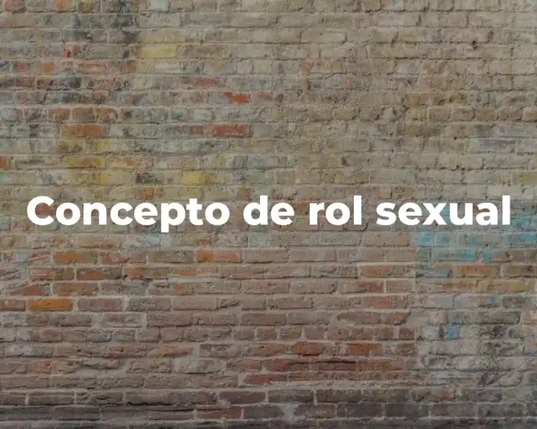 Concepto de rol sexual