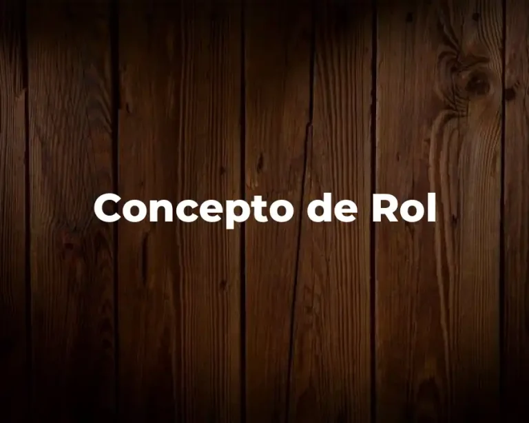 Concepto de Rol