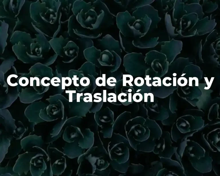 Concepto de Rotación y Traslación