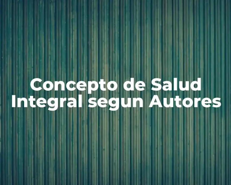 Concepto de Salud Integral segun Autores